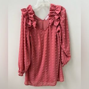 Boutique Pink Swiss Dot Dress